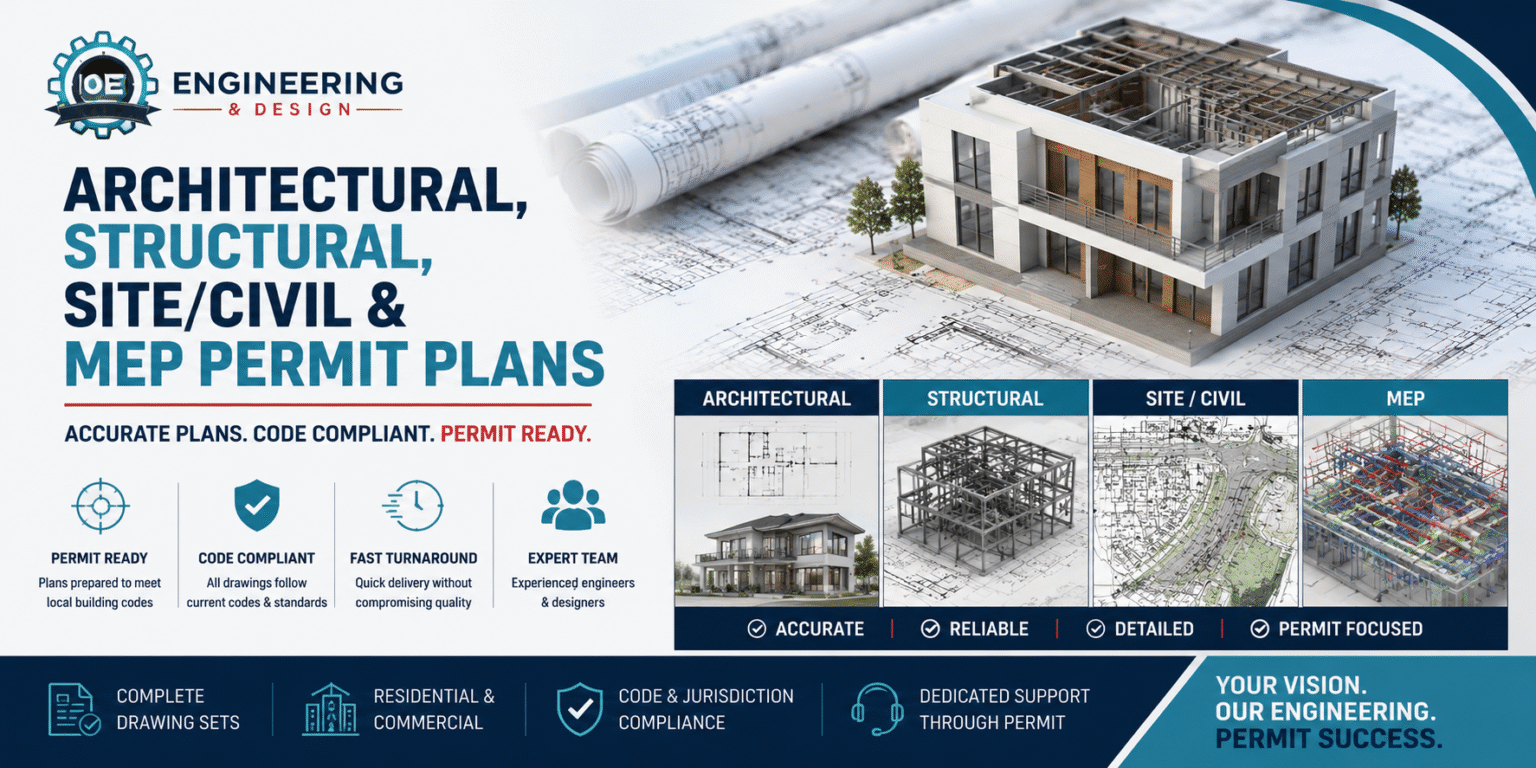 Architectural, Structural, Site/Civil & MEP Permit Plans